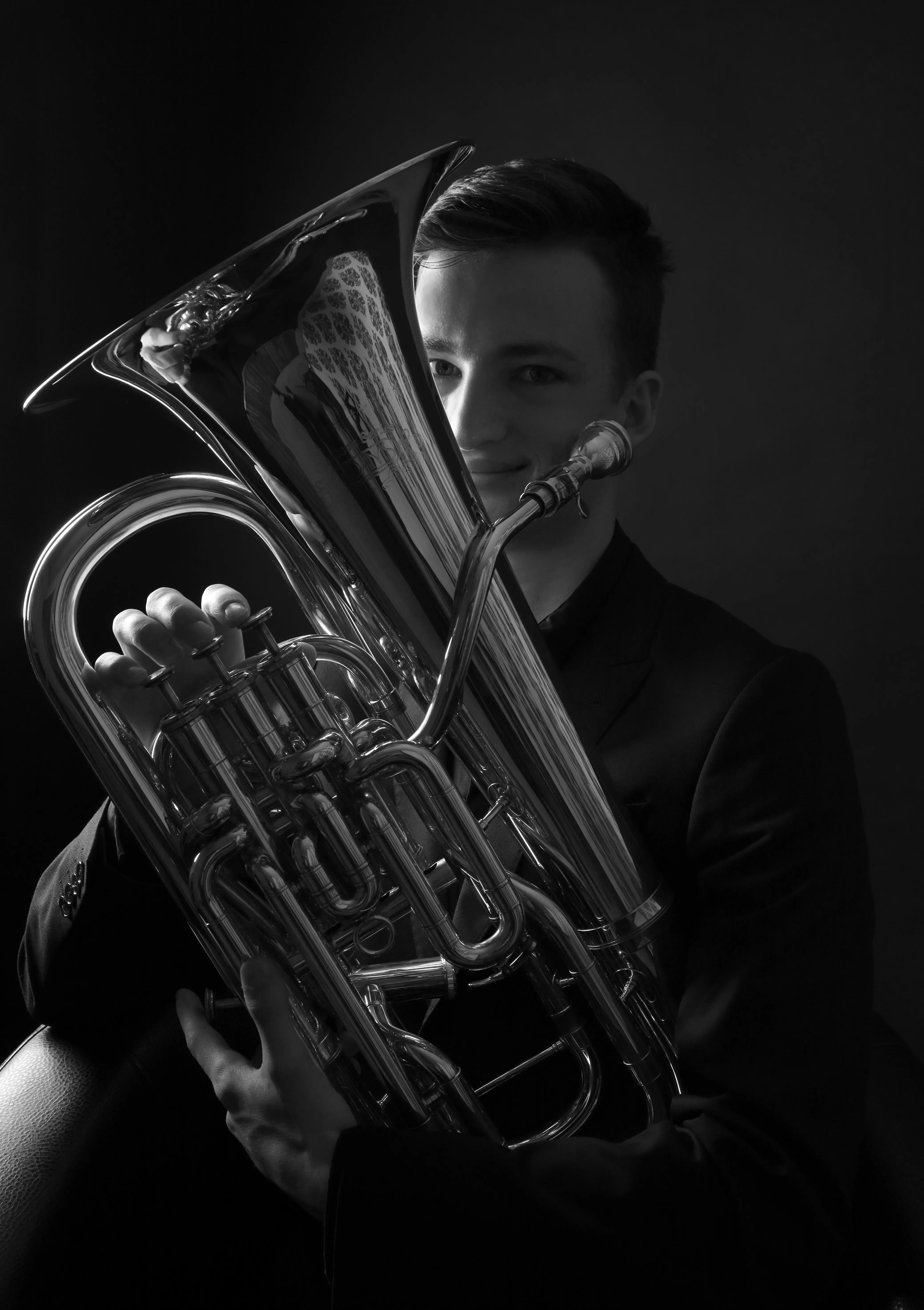 Nathan Zumbusch behind Euphonium